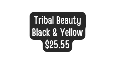 Tribal Beauty Black Yellow 25 55