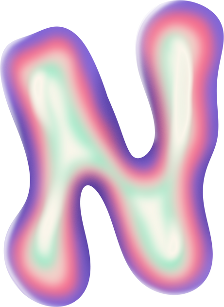 Holographic alphabet letter N